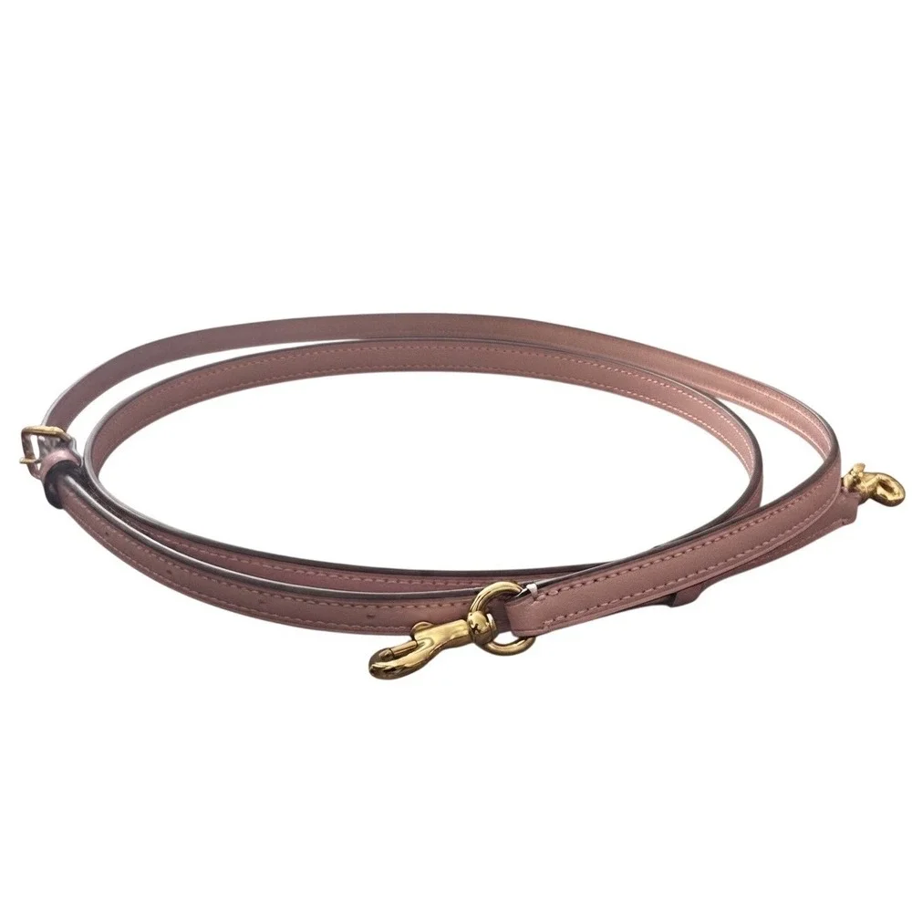 Coach Pink Leather Adjustable Shoulder Crossbody Handbag Strap Gold Hardware